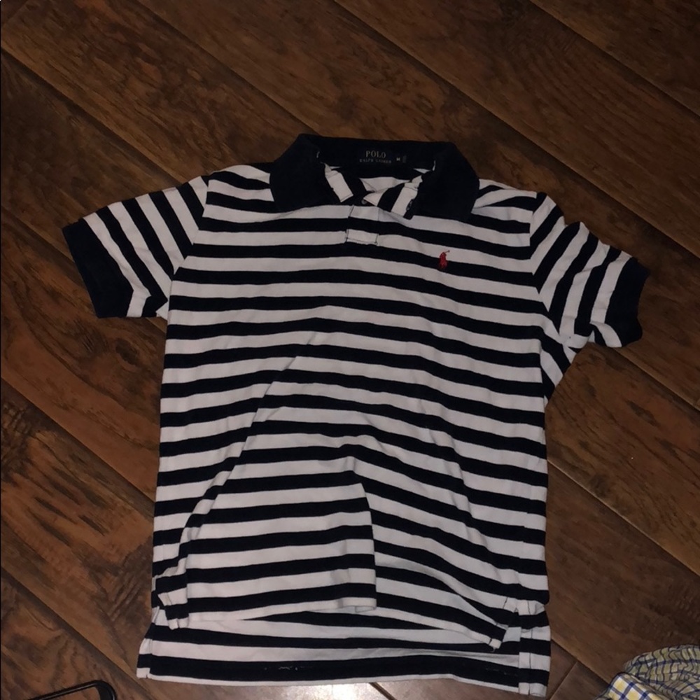 White and Navy Polo